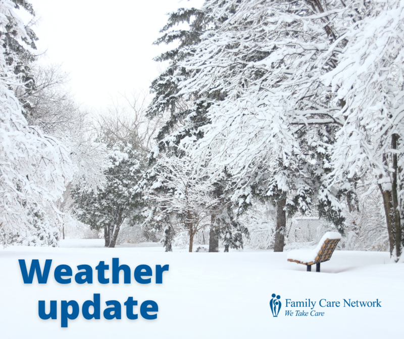 Clinic information during weather events