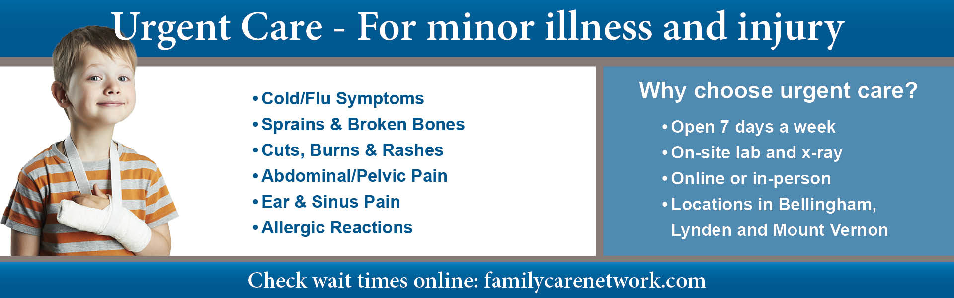 Choose urgent care for