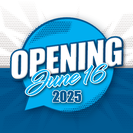 Colorful graphic that says Opening June 16, 2025.